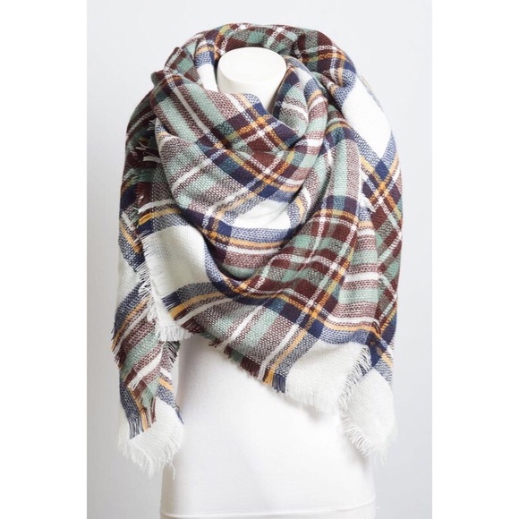 likeNarly Accessories - These Are The Days Blanket Scarf- White/Brown